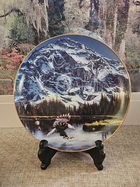 Ltd. Ed.Danbury Mint "Portrait Of Majesty" Scenic Mountain Eagle Collector Plate